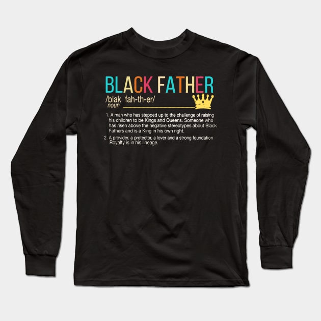 Black Father Vintage T shirt Long Sleeve T-Shirt by jazmitee